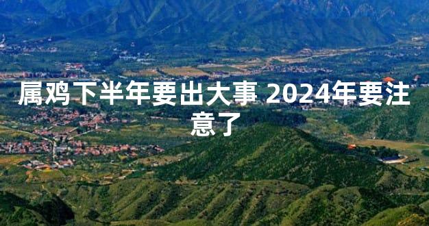 属鸡下半年要出大事 2024年要注意了